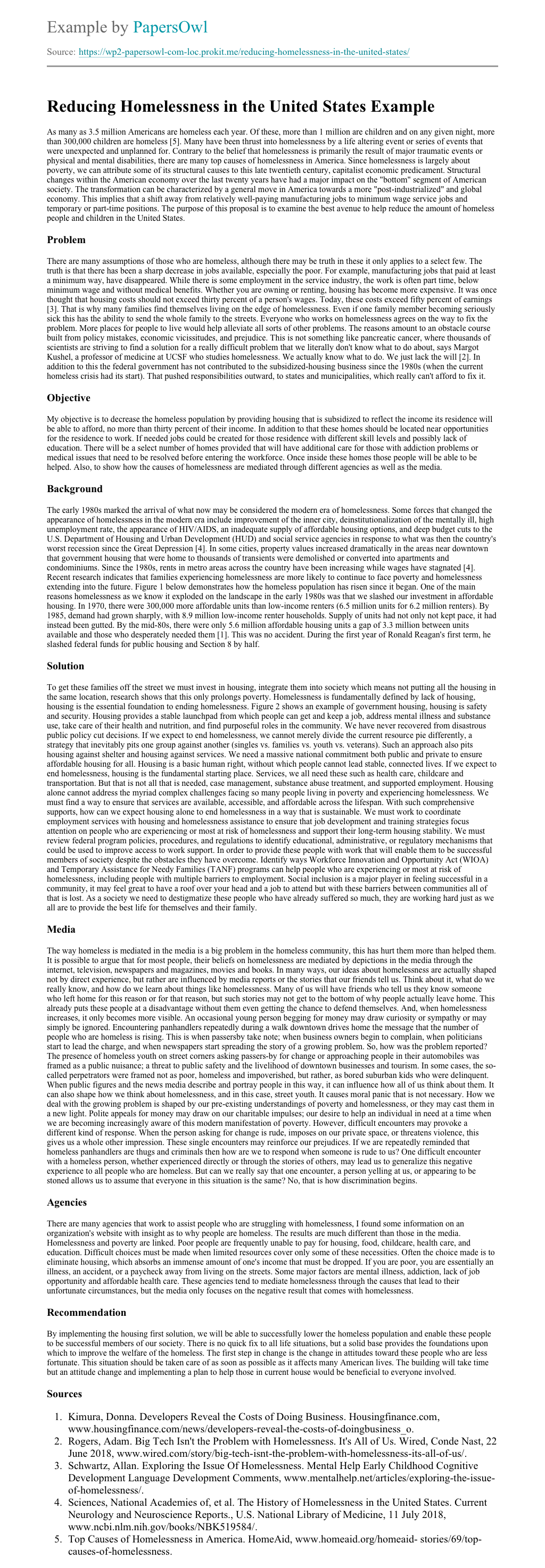 homelessness in america essay
