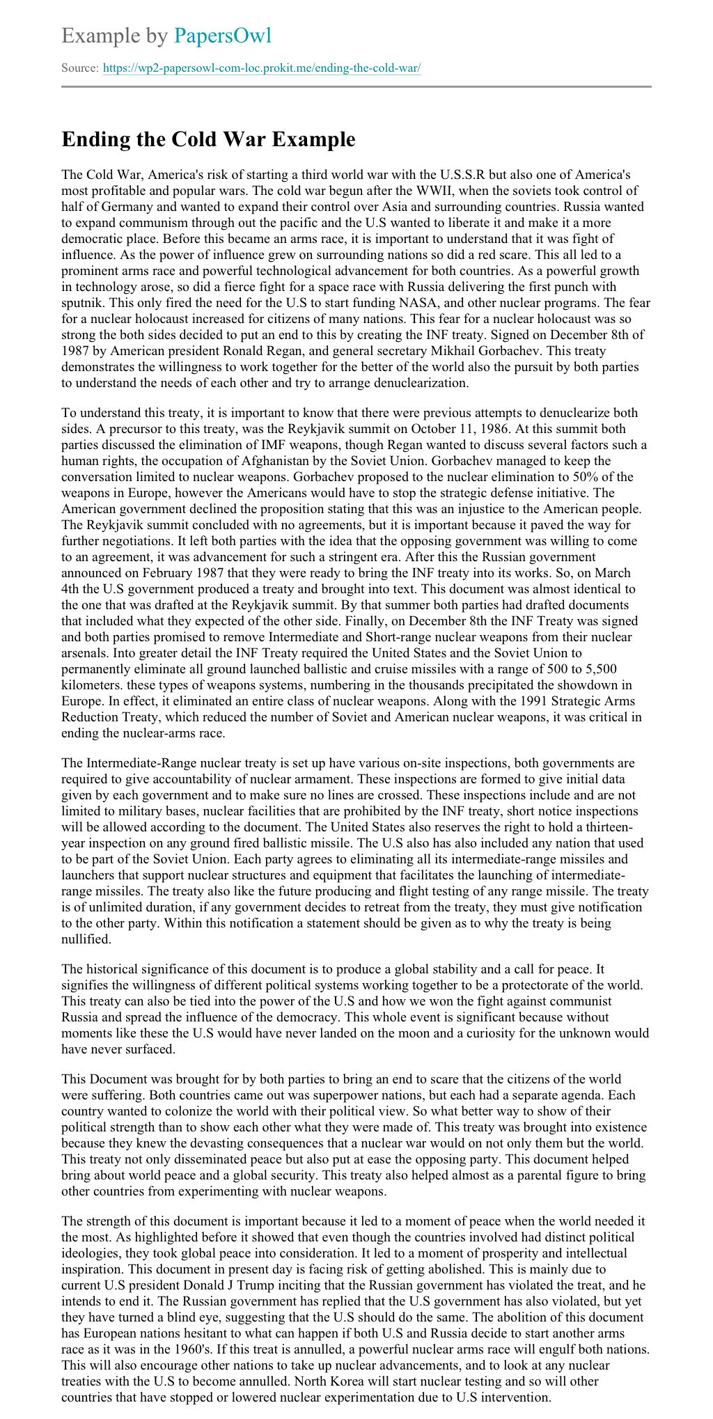 cold war essays