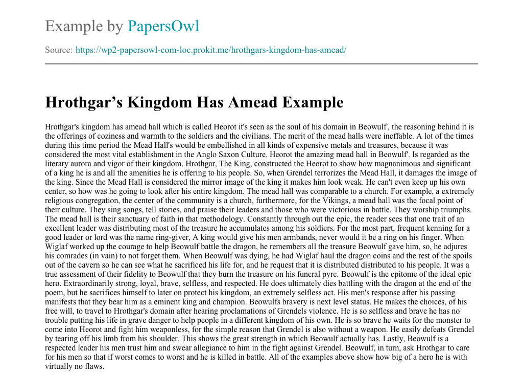 Hrothgar's Kingdom Has Amead - Free Essay Example ... Hrothgar's Kingdom Has Amead - Free Essay Example ...
