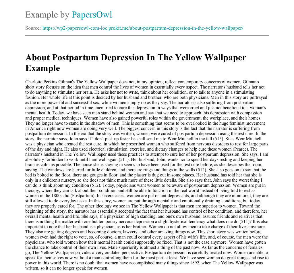 postpartum depression argumentative essay