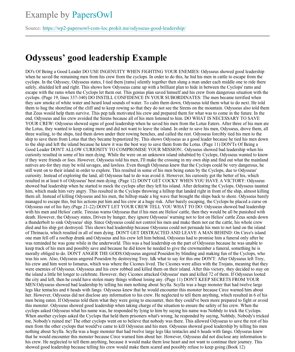odysseus essay titles