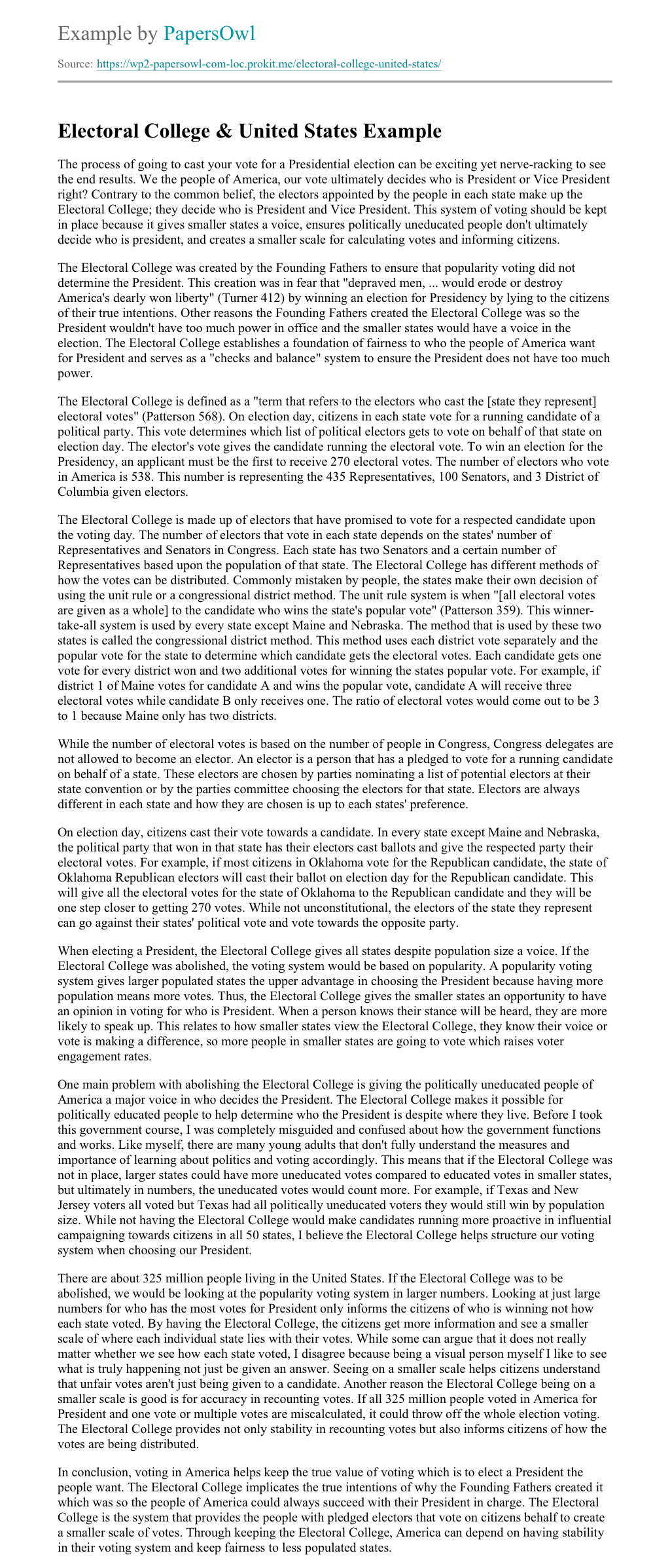 Electoral college essay conclusion image