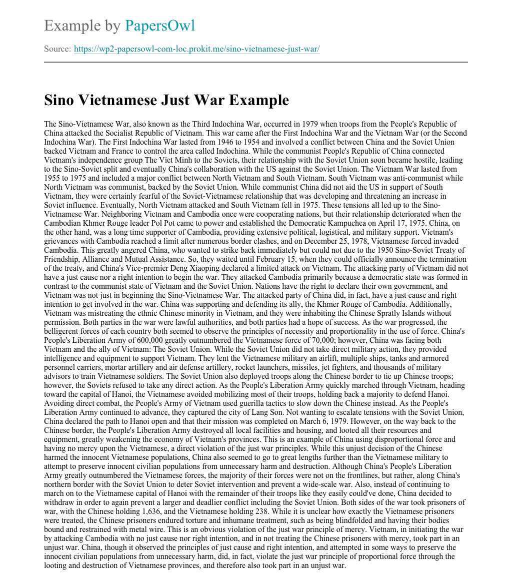 just war essay