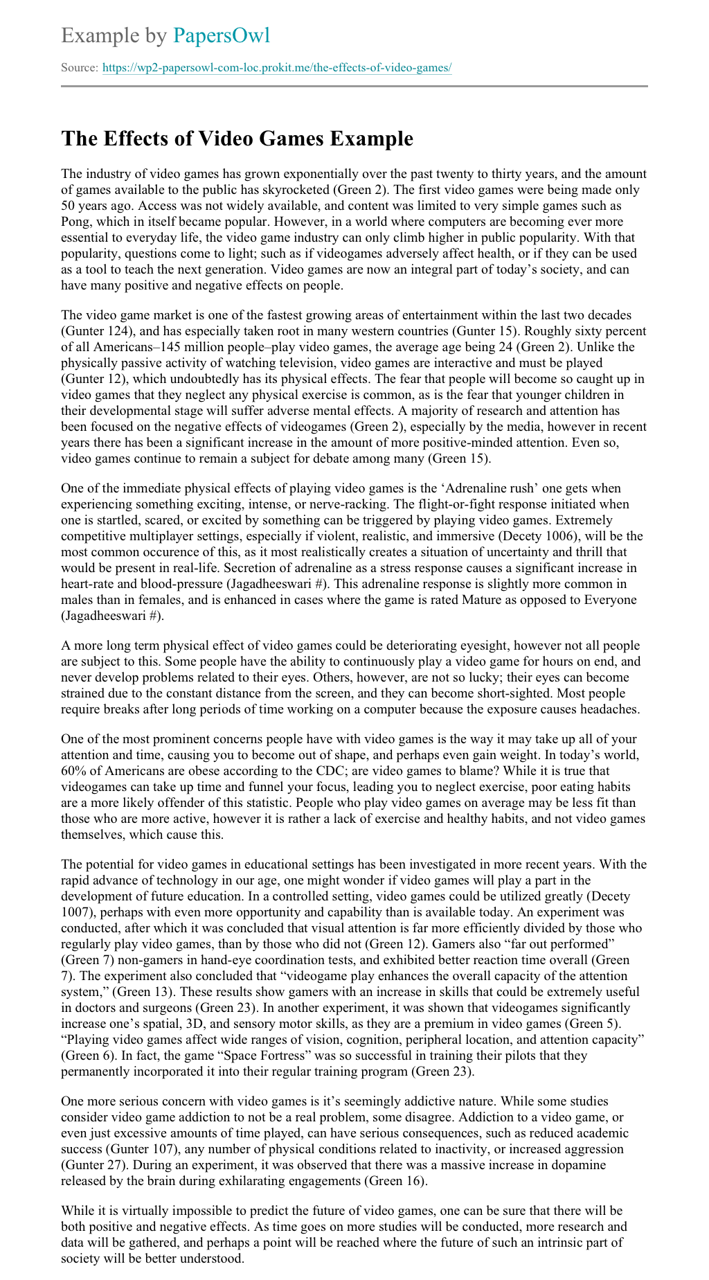 cause and effect of playing online games essay