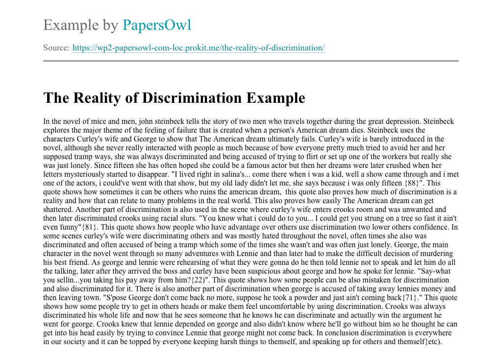 example of research paper about discrimination