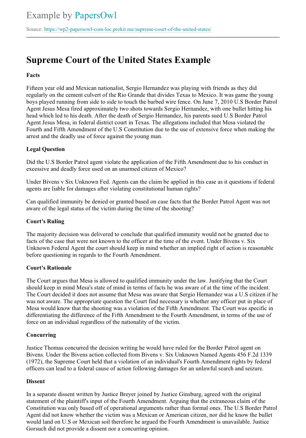 court essay