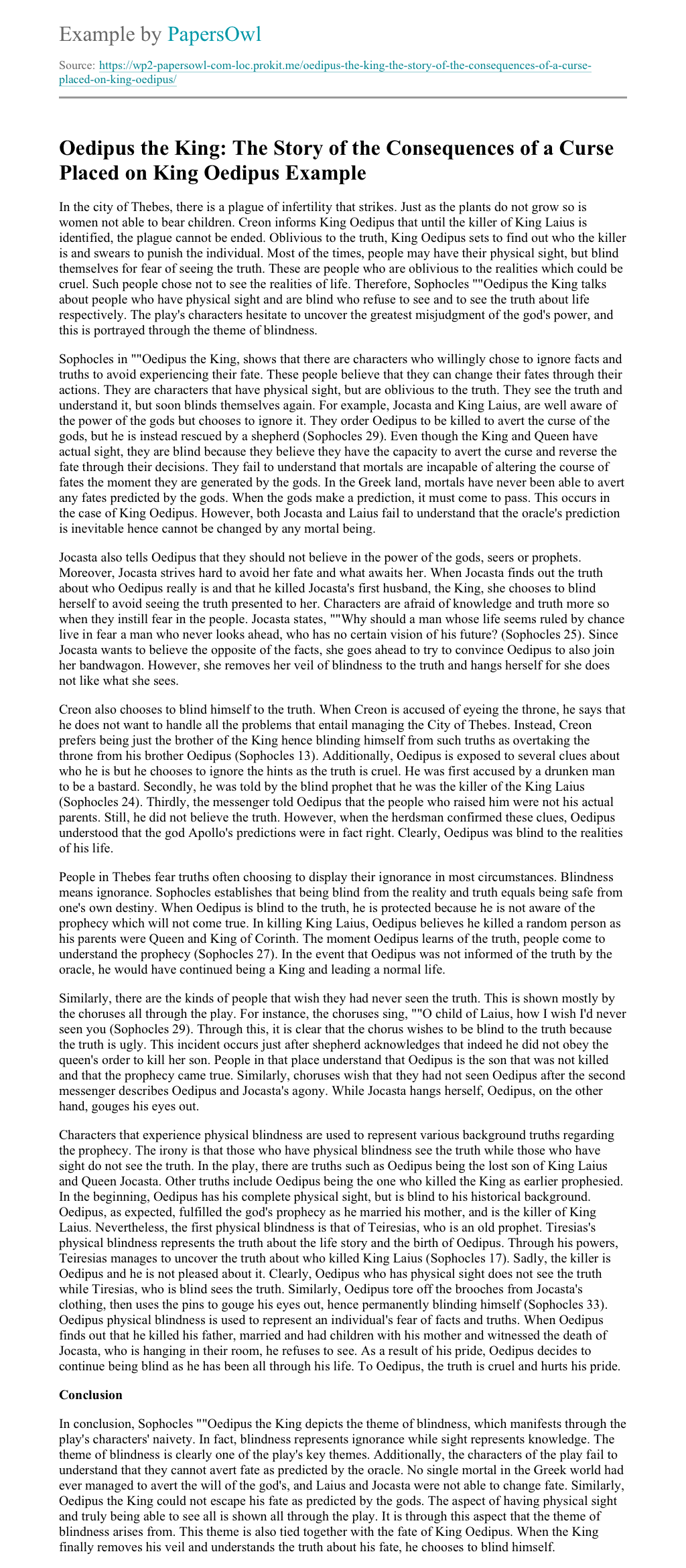 Oedipus the king summary essay image