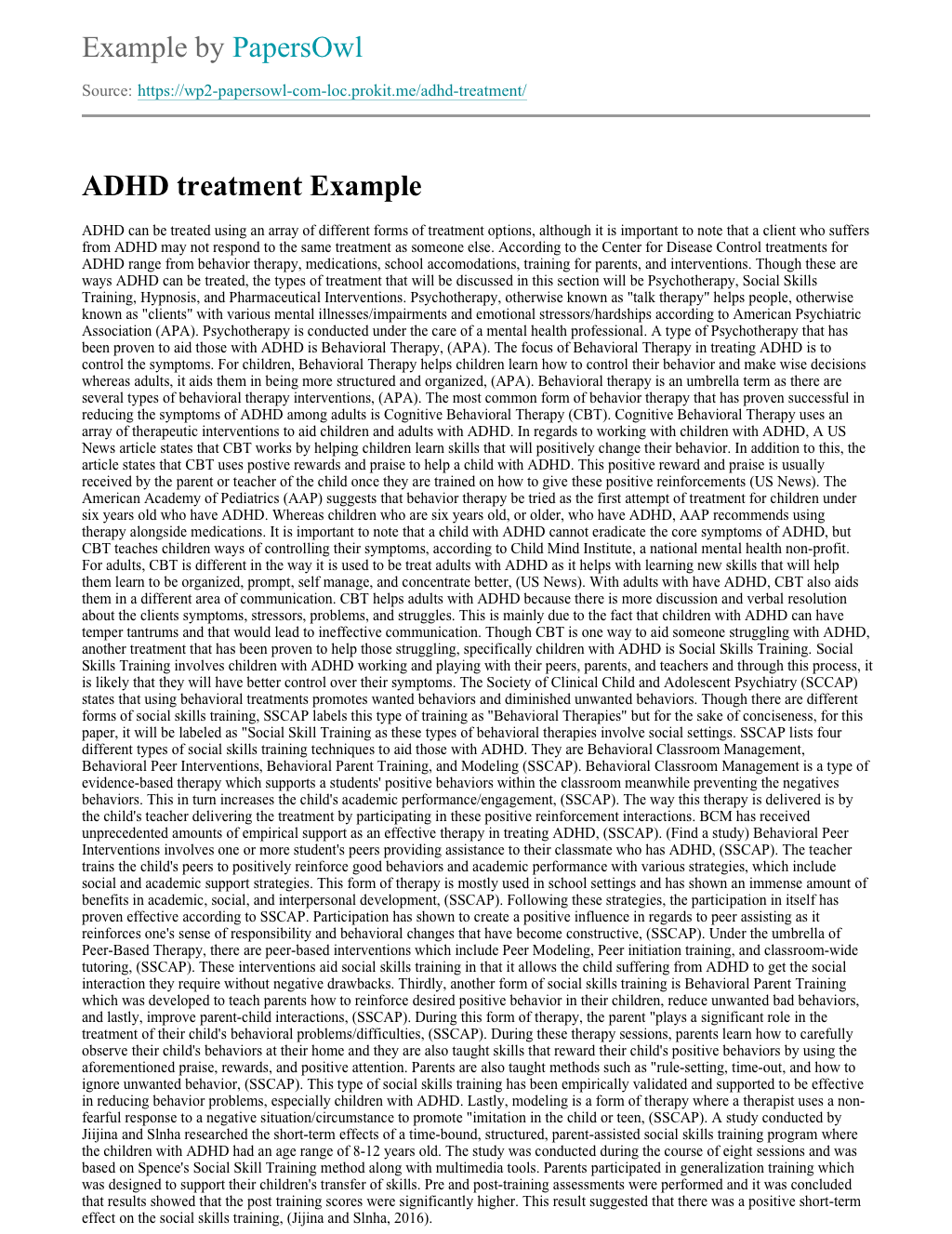 research paper on adhd in the classroom