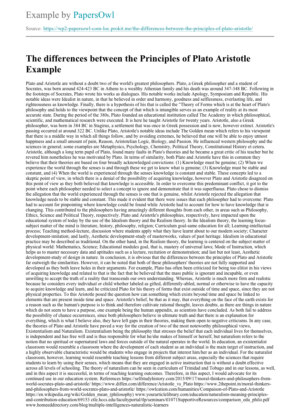 Aristotelian essay sample image