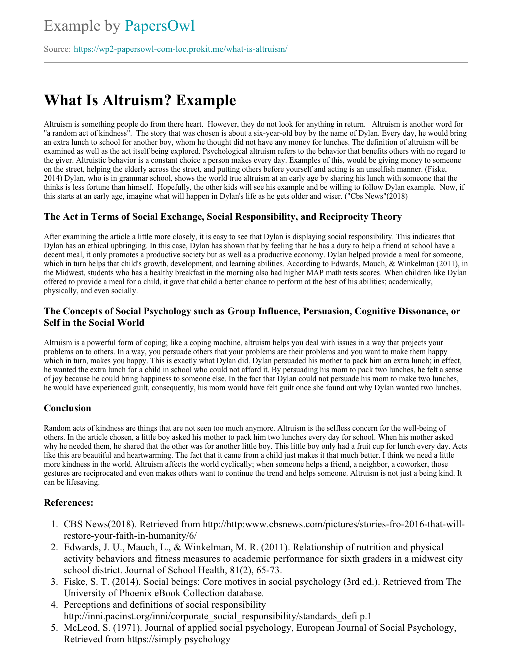 ᐅ Essays on Altruism - Free argumentative, persuasive, descriptive and narrative samples and papers