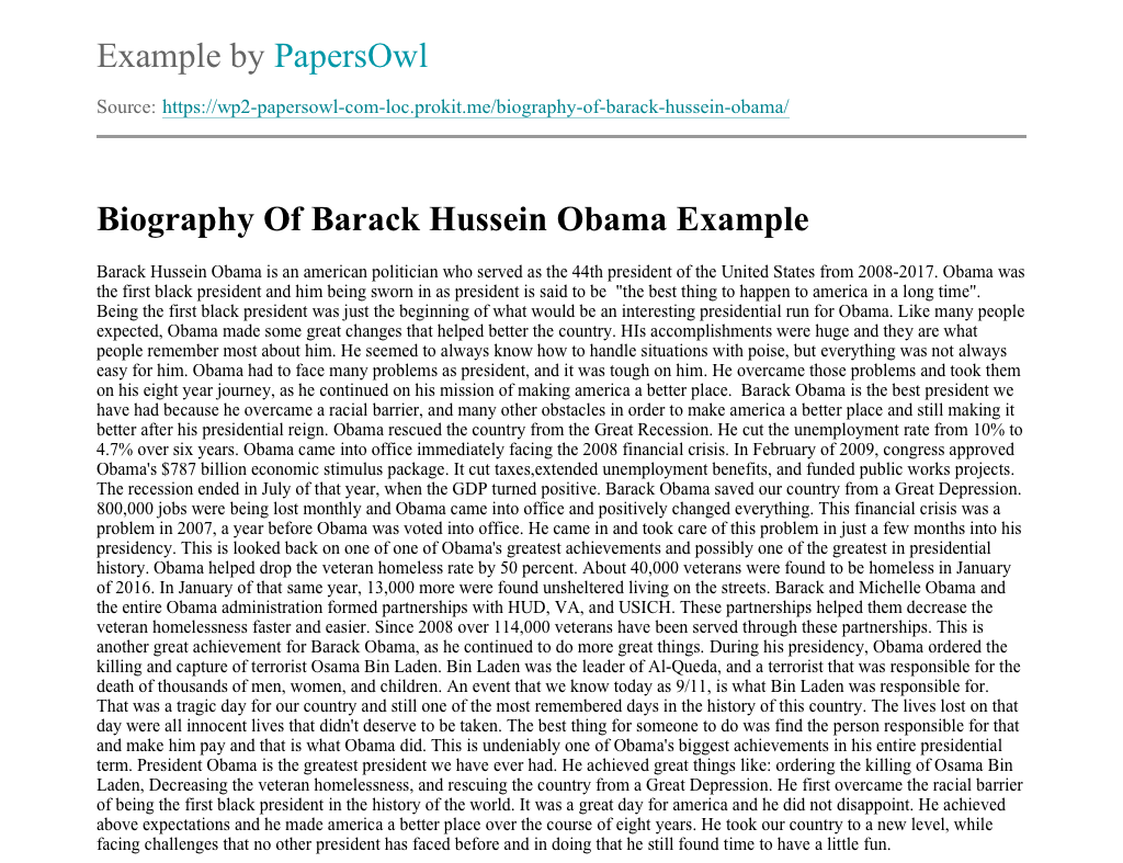 write essay about barack obama