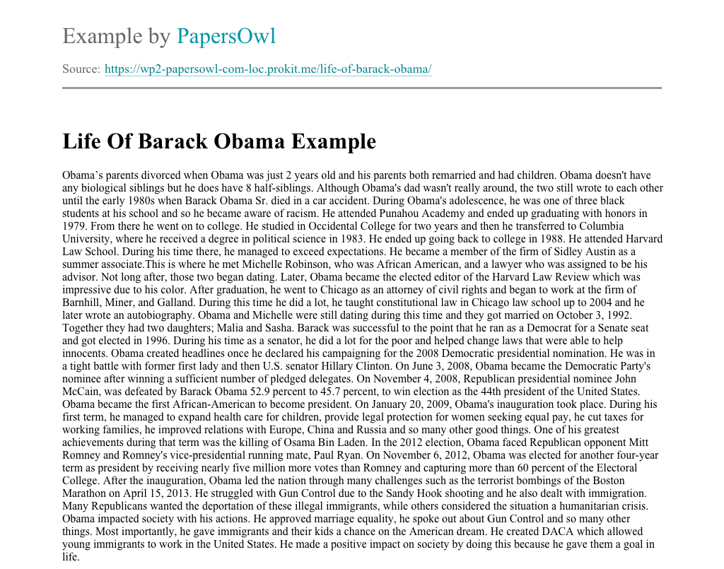 barack obama thesis statement