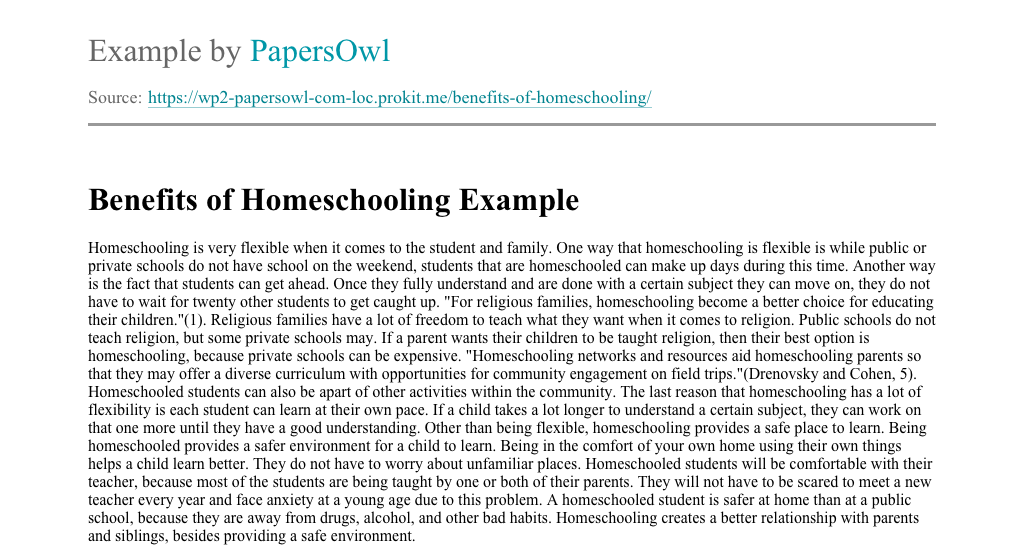 Advantages Of Homeschooling Essay