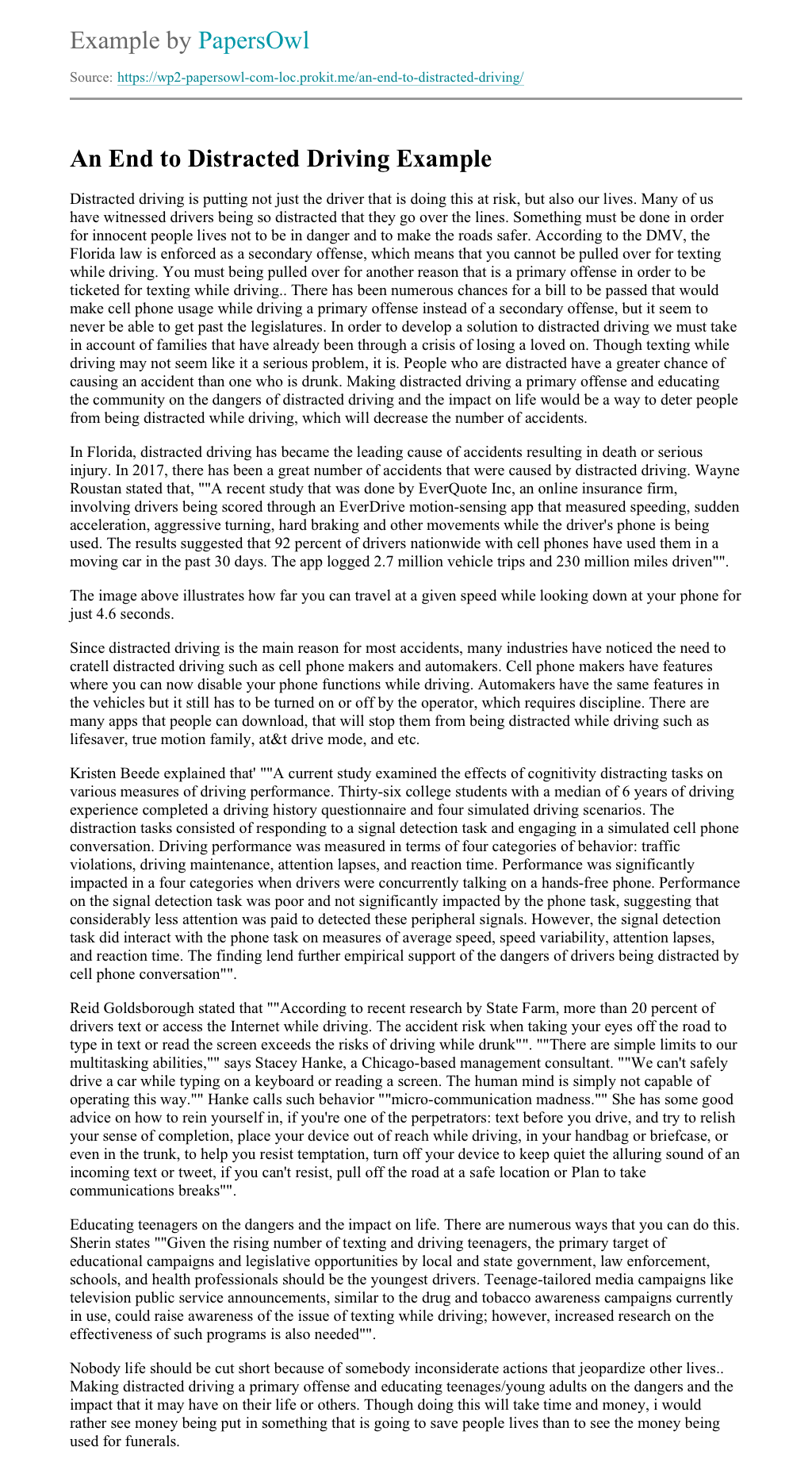 Effects of texting and driving essay picture