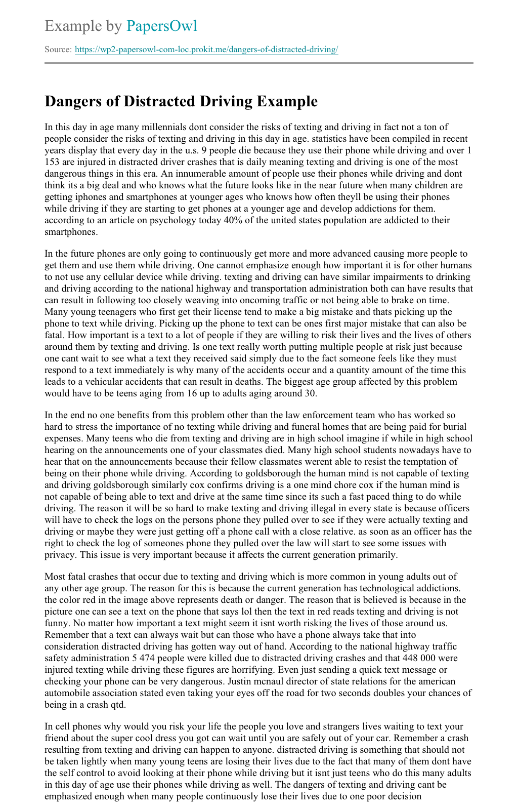 Driver classification essay picture