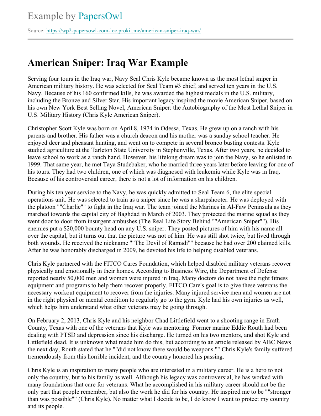 american sniper analysis essay