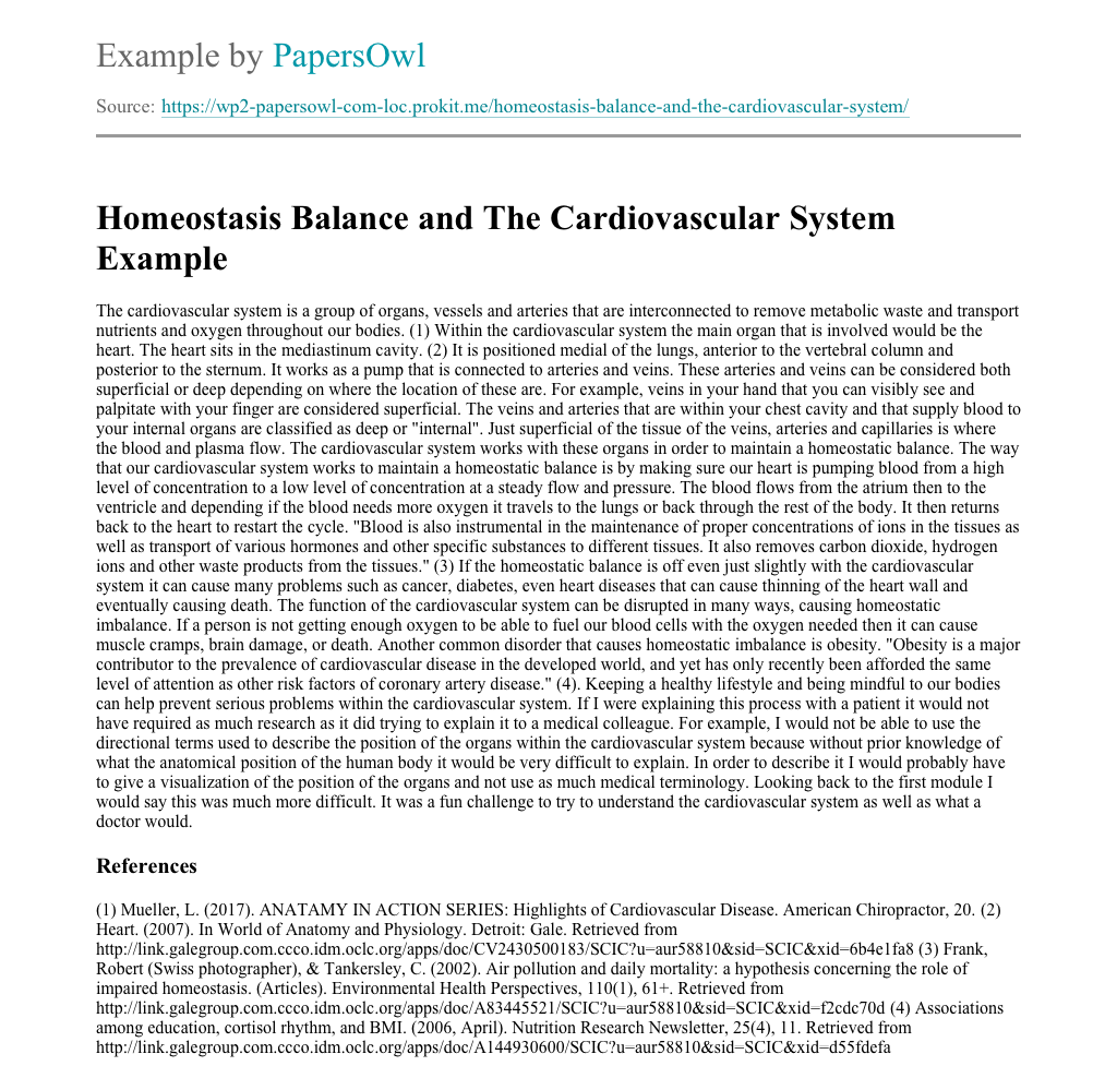 Homeostatic balances essay image