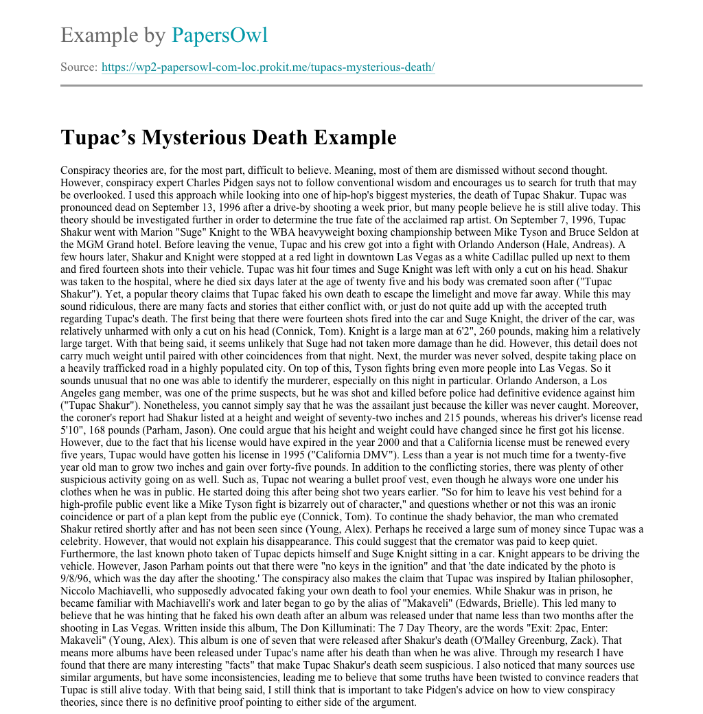 ≡Essays on Tupac Shakur. Free Examples of Research Paper Topics, Titles GradesFixer