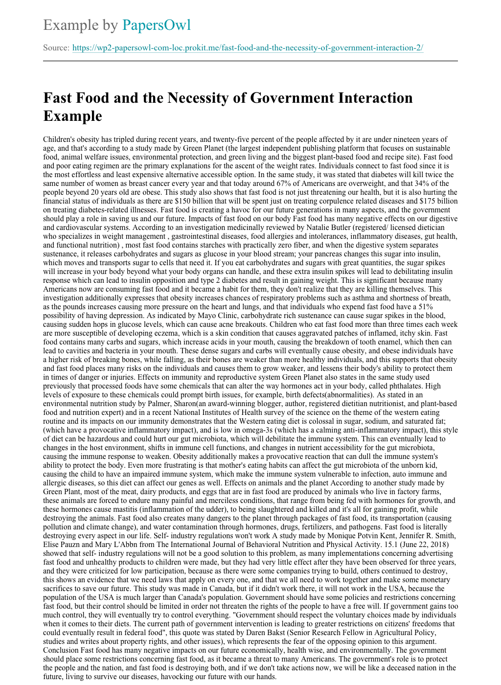 Obesity and fast food - Words | Essay Example fast food obesity essay