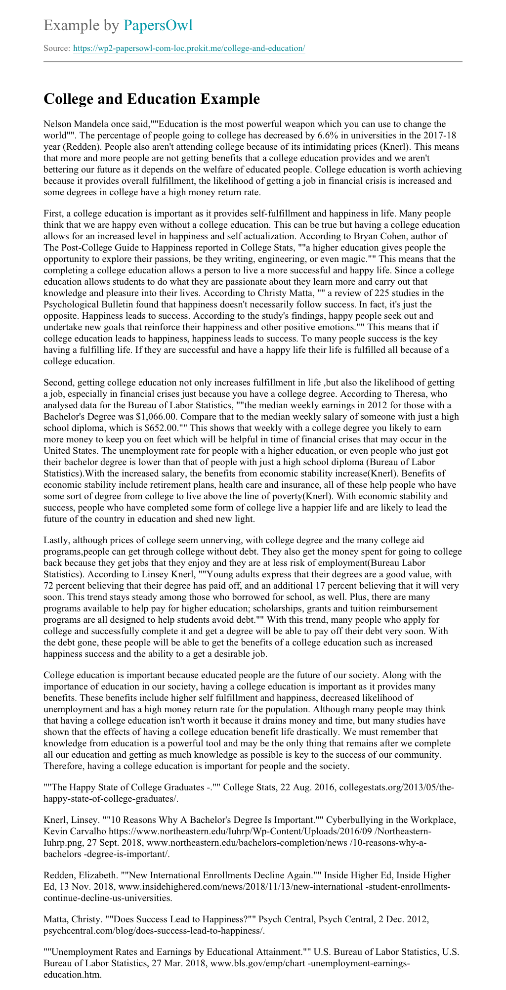 College essay review