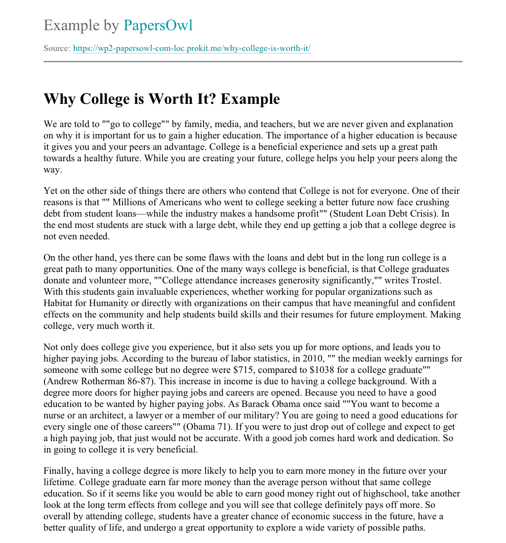 why this college essay 100 words examples