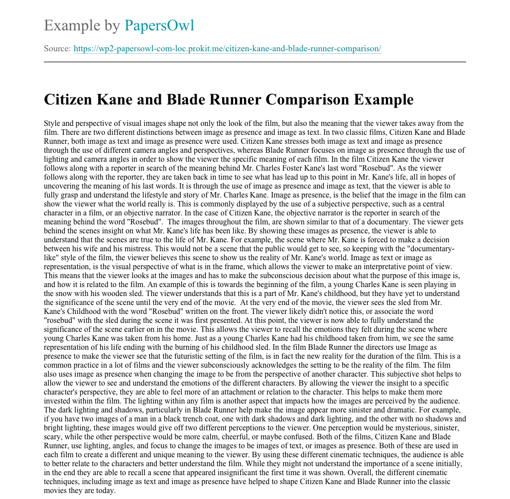 citizen kane essay