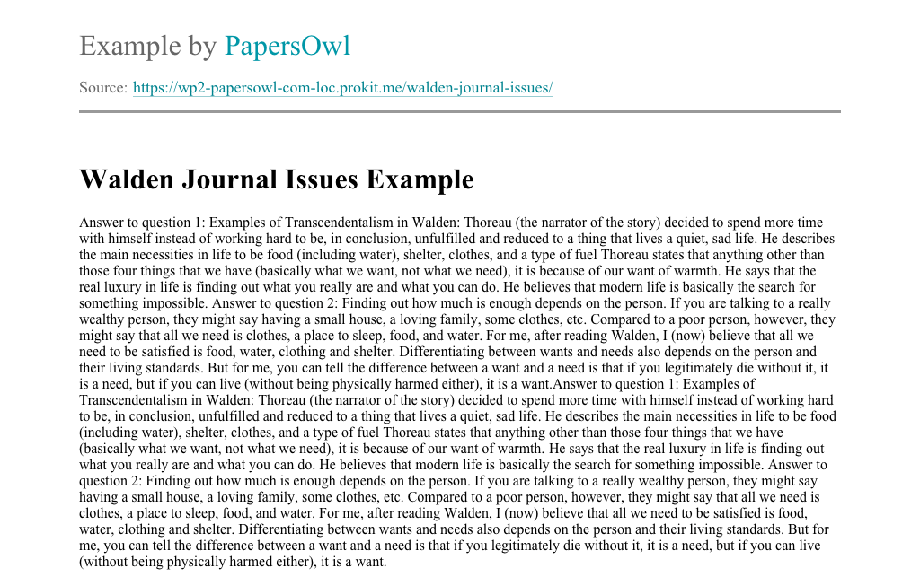 Walden Essays for College Students | JGDB