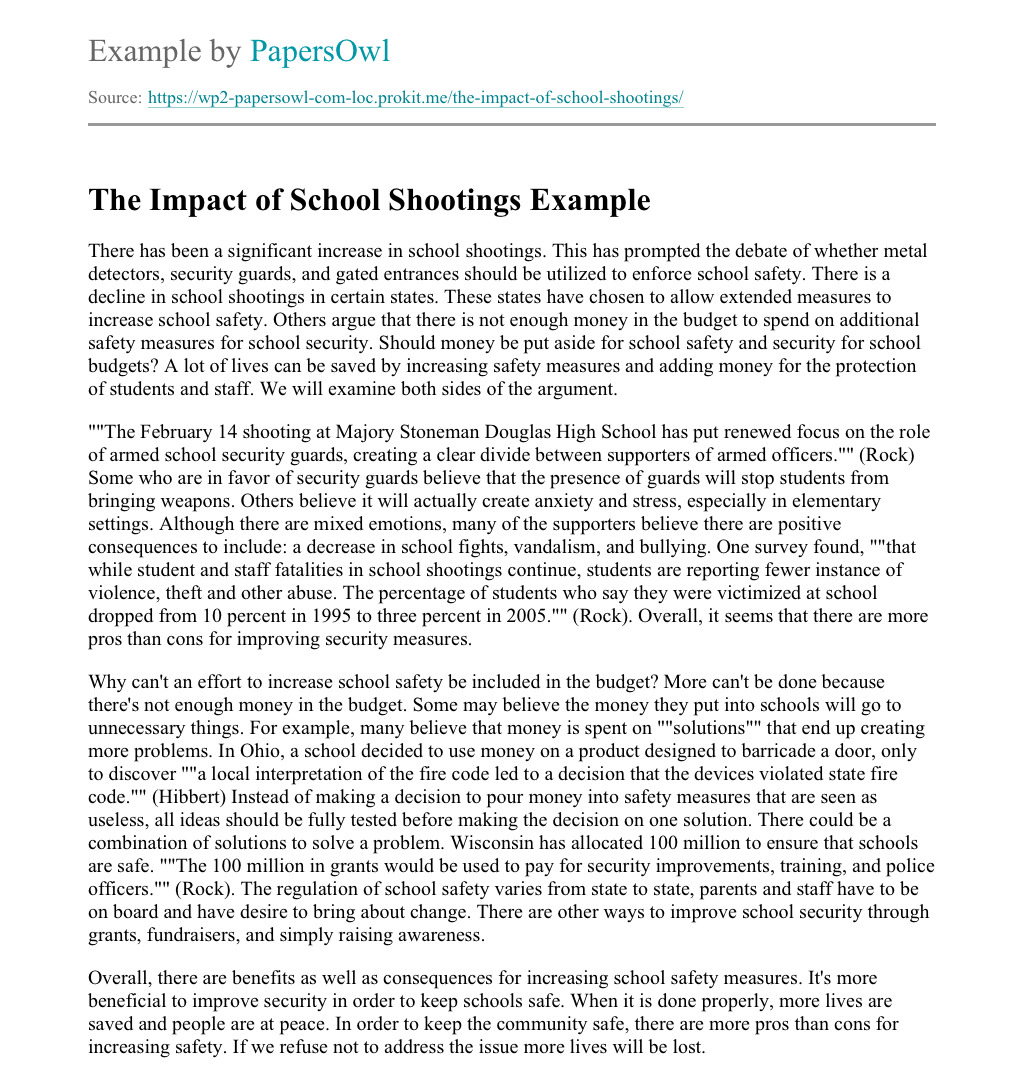 school shootings essay