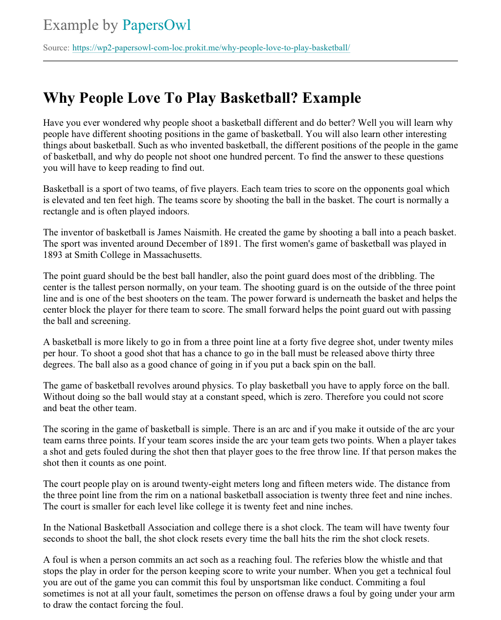 essay on why i like to play basketball