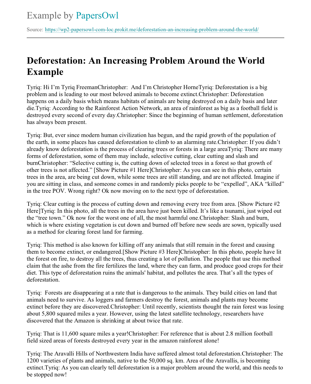 problem solution essay about deforestation
