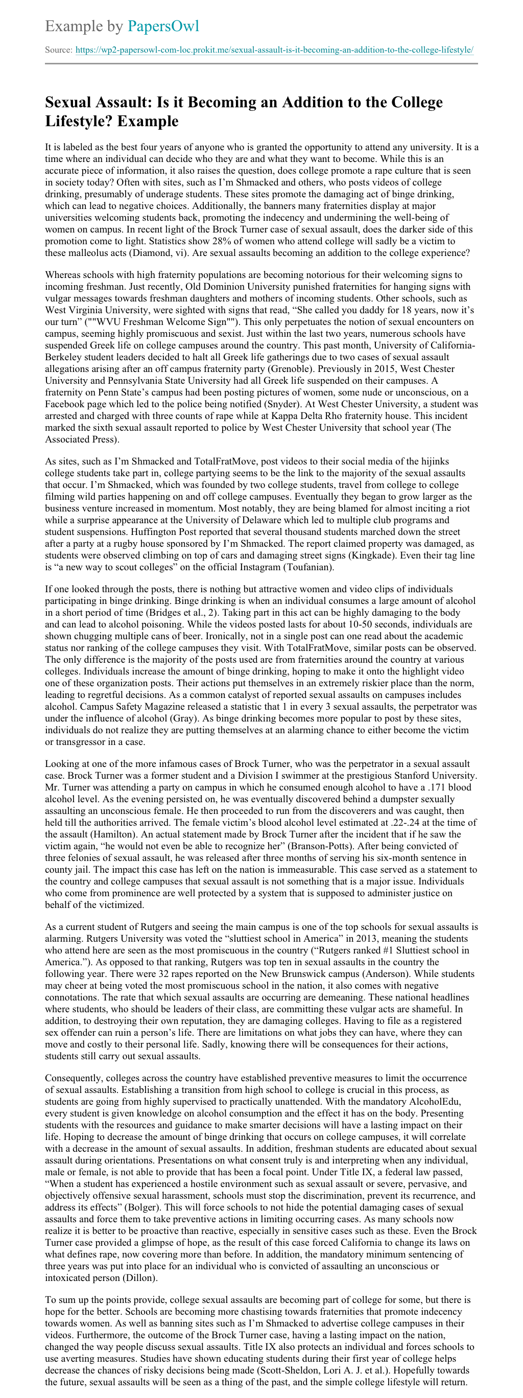 essay about sexual assault