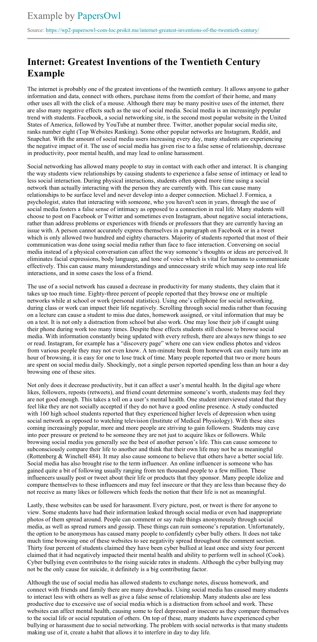 best invention 20th century essay