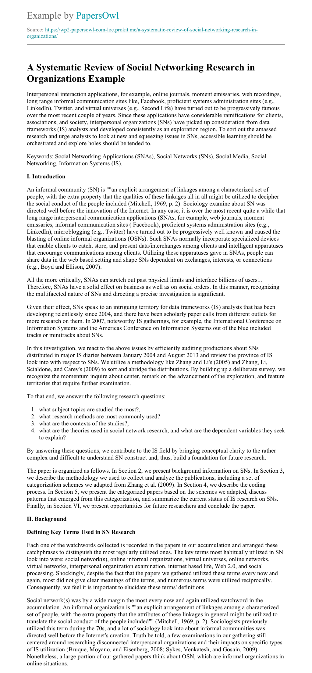 Systematic Review Paper Format