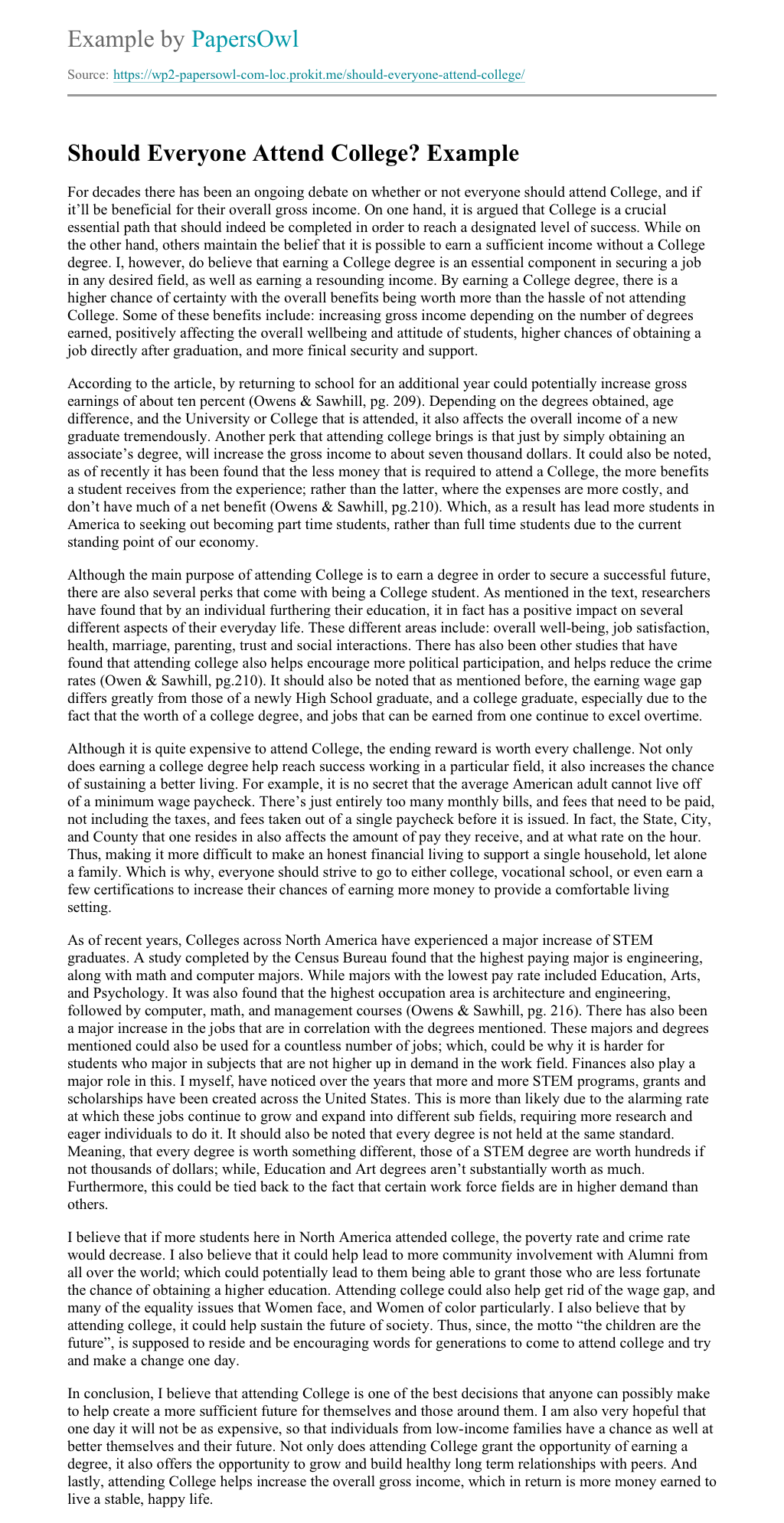 essay on why you should go to college