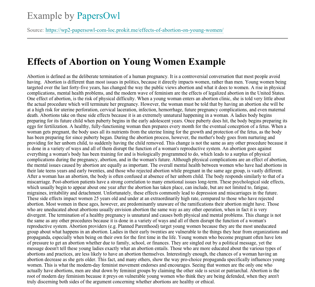 abortion is wrong essay