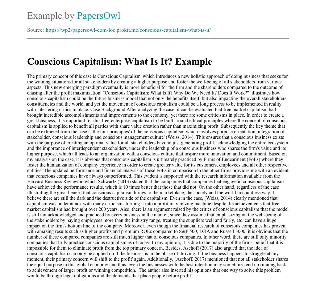 capitalism in america essay