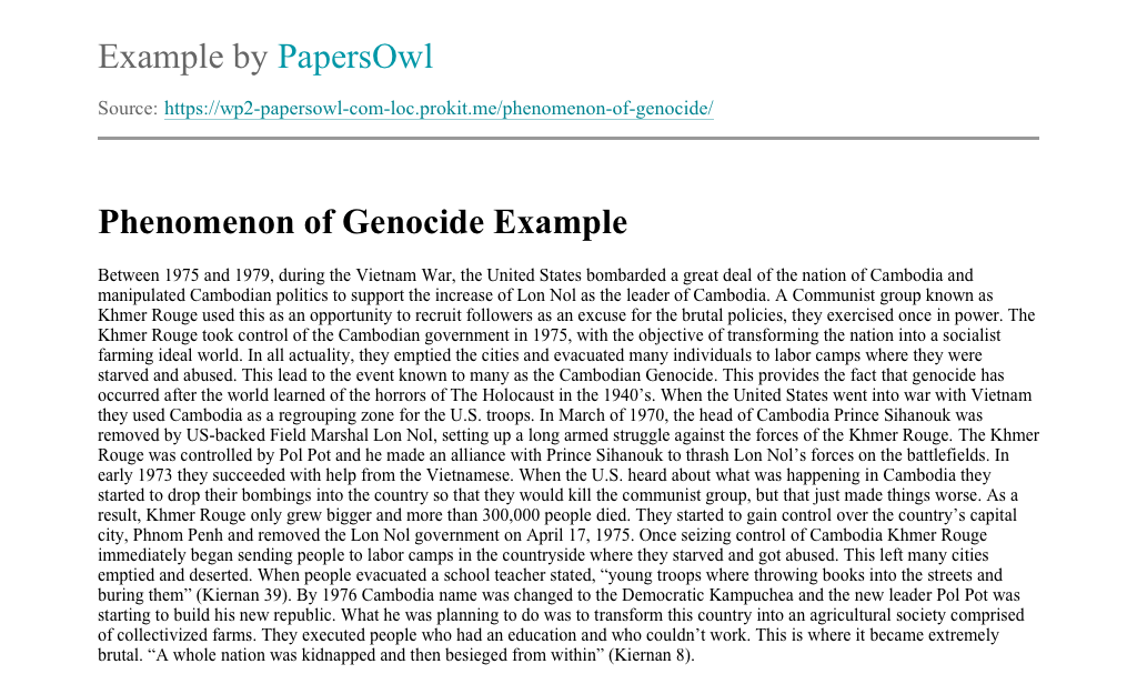 genocide essay examples