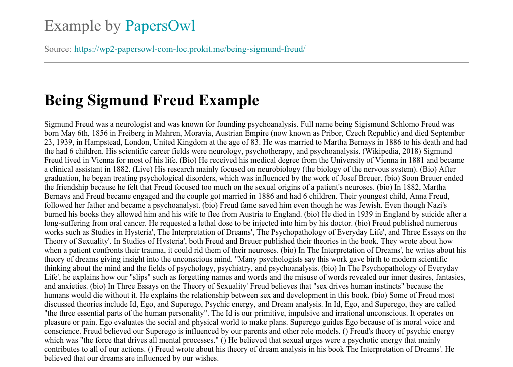Best Sigmund Freud Essay Examples on Artscolumbia