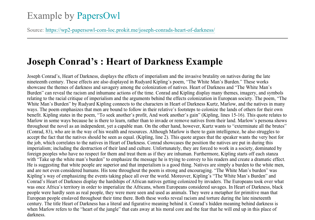 30 Heart of Darkness Essay Topics | blogger.com