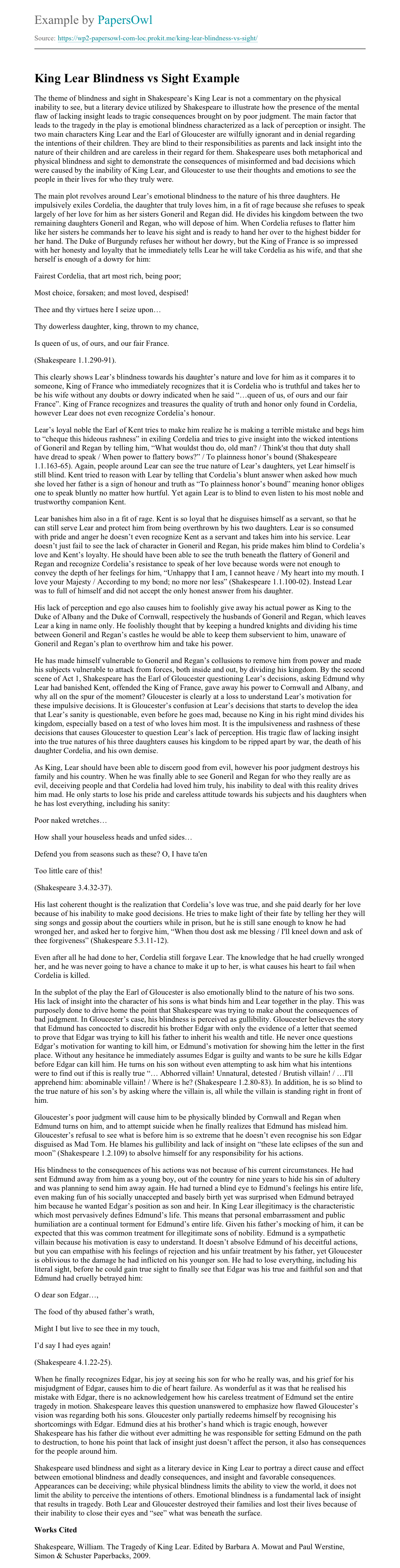 Essay on blind child image