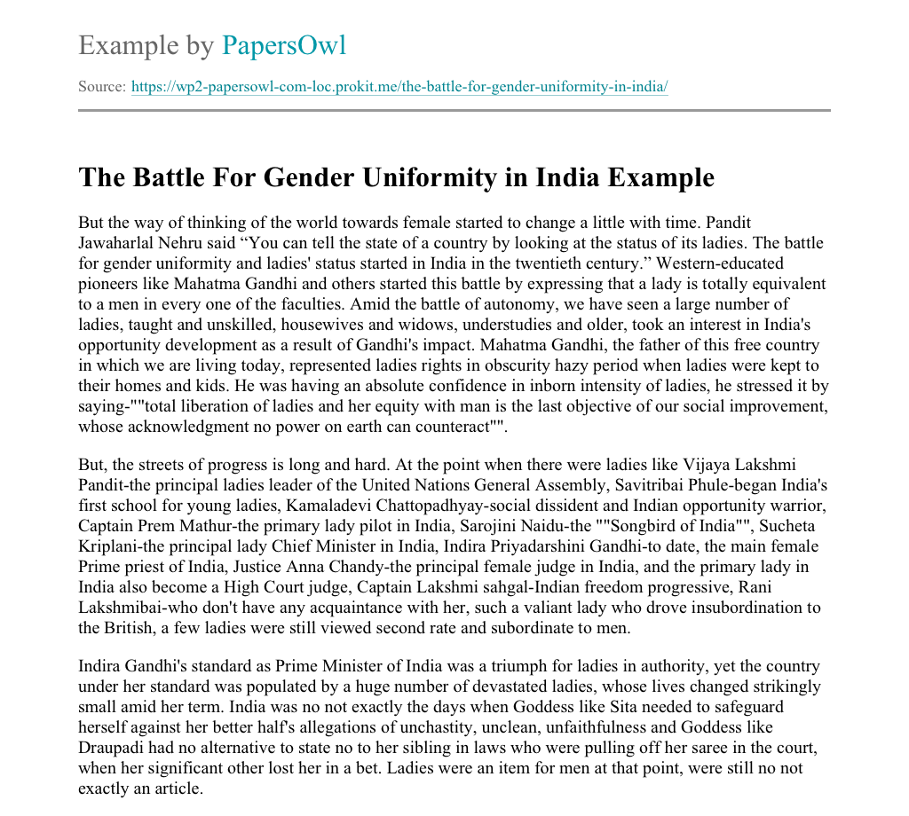 gender roles in india essay