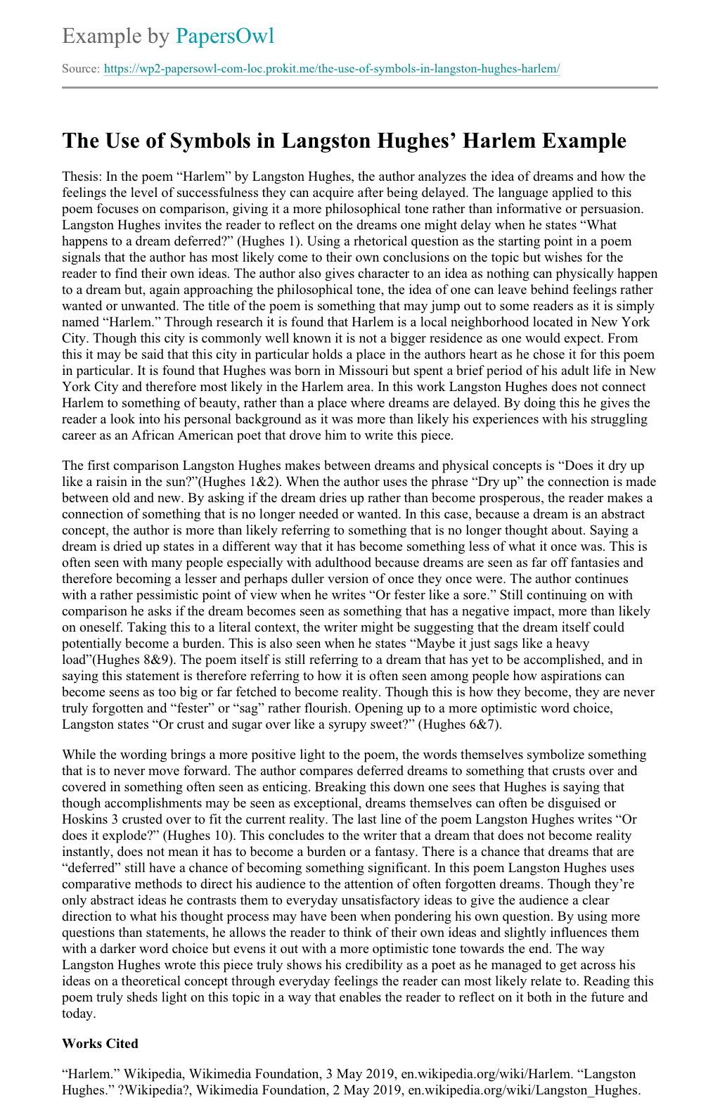 Harlem langston hughes thesis image