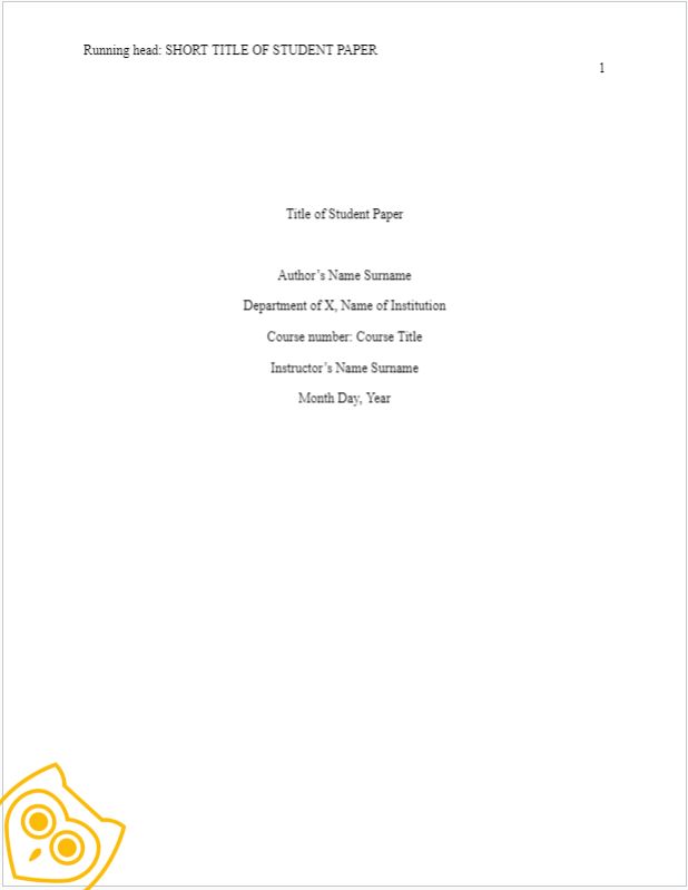 scholars apa title page