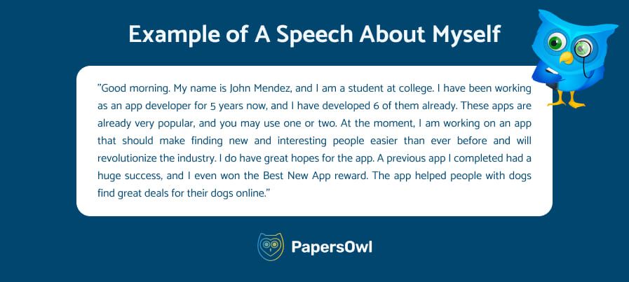 Speech about yourself examples