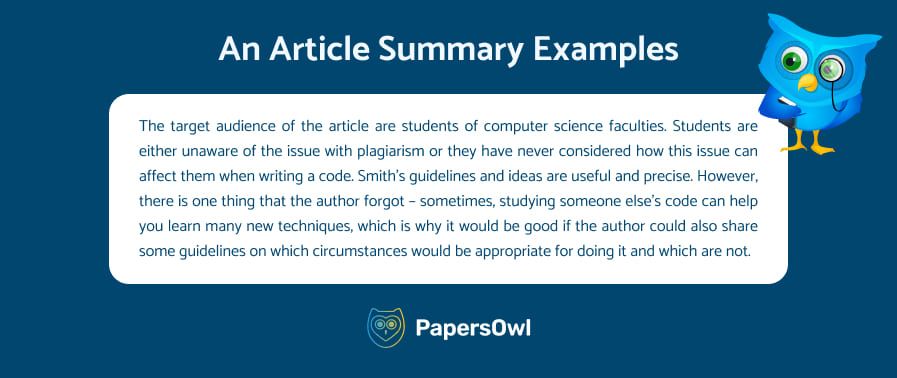 article summary