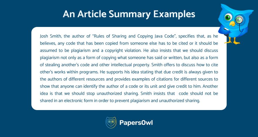 article summary example