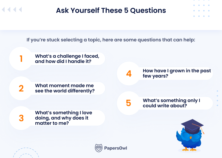 five questions to choose a college essay topic