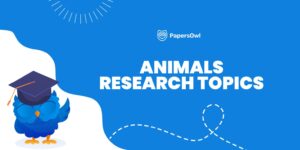 Research topics about animals infographic with study ideas related to wildlife and biology