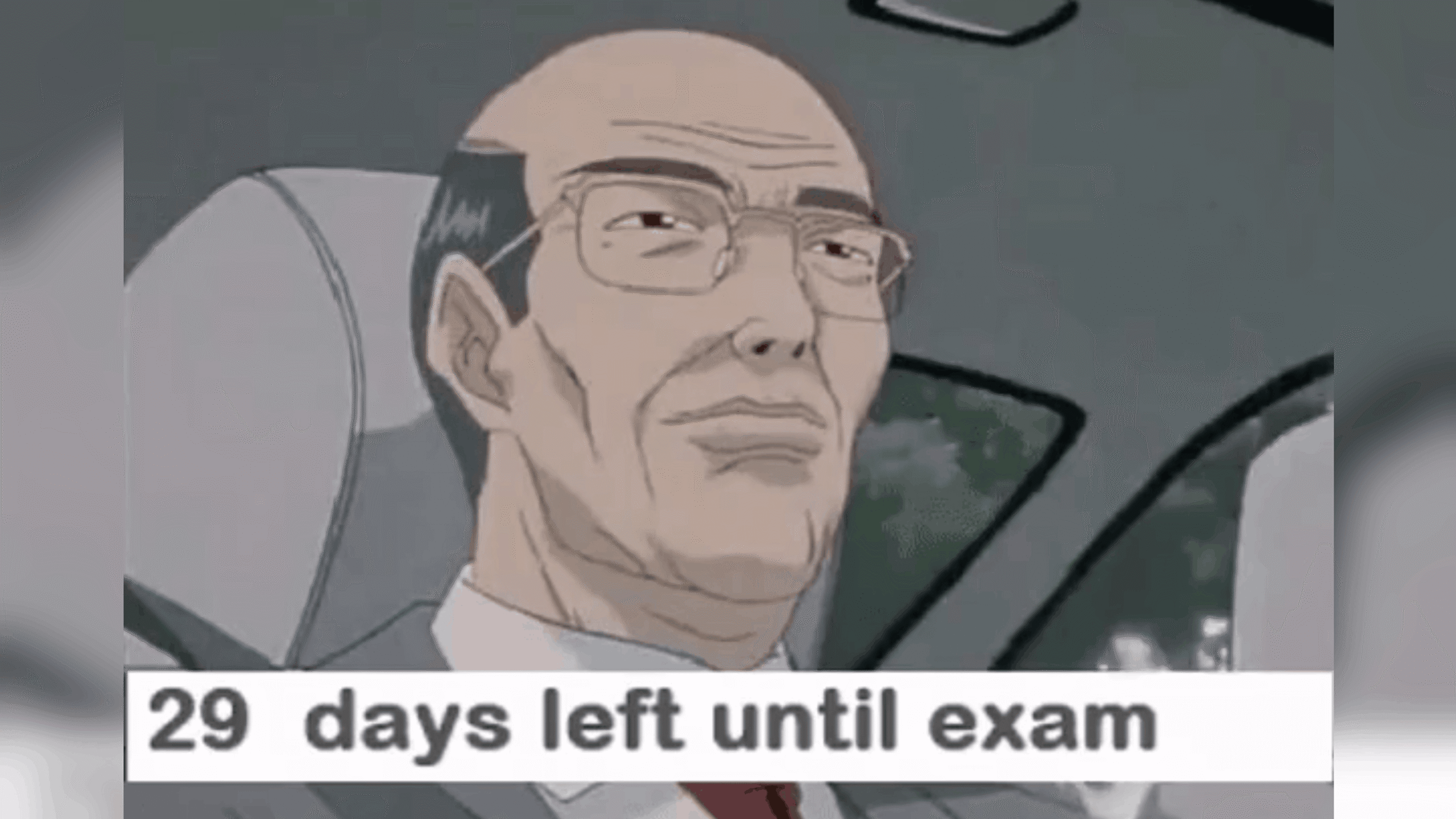 Me 24 Hours Before the Exam countdown meme showing calm turning into panic