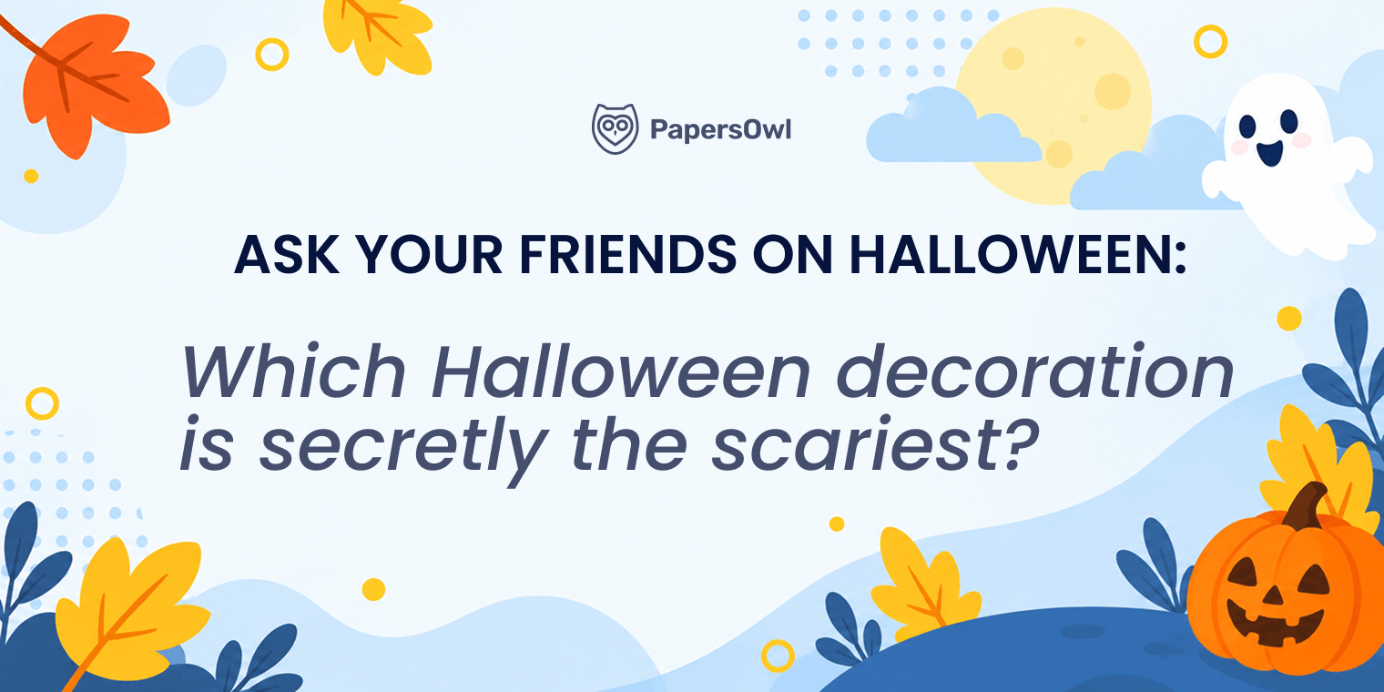 Halloween question card asking which decoration is secretly the scariest